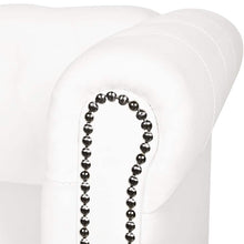 Carica l&#39;immagine nel visualizzatore di Gallery, Divano Chesterfield a 3 Posti in Finta Pelle Bianco