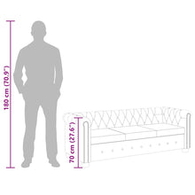 Carica l&#39;immagine nel visualizzatore di Gallery, Divano Chesterfield a 3 Posti in Finta Pelle Bianco