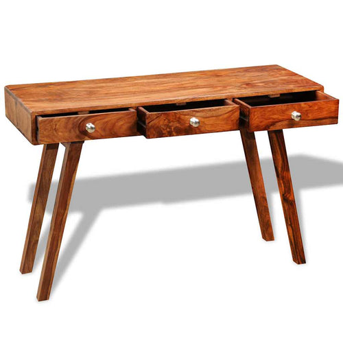 Tavolo Consolle con 3 Cassetti 76 cm Legno Massello di Acacia