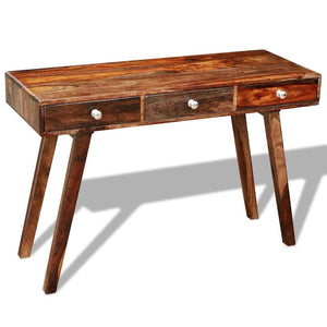 Tavolo Consolle con 3 Cassetti 76 cm Legno Massello di Acacia