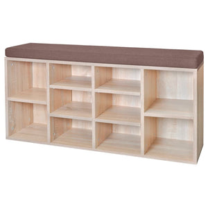 Panca Pouf PortaScarpe 10 Scomparti Colore Rovere