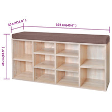 Load image into Gallery viewer, Panca Pouf PortaScarpe 10 Scomparti Colore Rovere