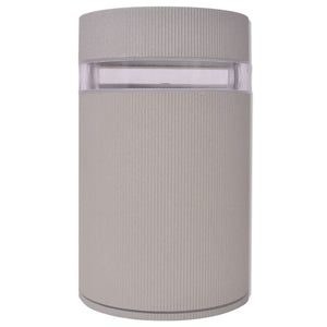 Applique da parete per esterno semi-cilindrica in alluminio grigio