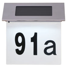 Carica l&#39;immagine nel visualizzatore di Gallery, Luce Solare a LED per Numero Civico in Acciaio Inossidabile