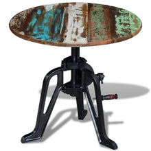 Carica l&#39;immagine nel visualizzatore di Gallery, Tavolino in Legno Massello Anticato e Ghisa 60x(42-63) cm