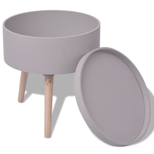 Tavolinetto Vassoio Rotondo 39,5x44,5 cm Grigio