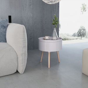 Tavolinetto Vassoio Rotondo 39,5x44,5 cm Grigio