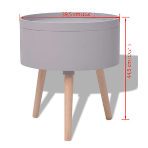 Tavolinetto Vassoio Rotondo 39,5x44,5 cm Grigio