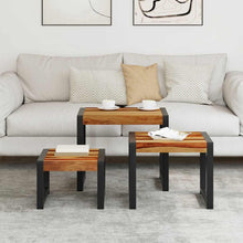 Indlæs billede til gallerivisning Tavolini Impilabili 3 pz in Legno Massello di Acacia