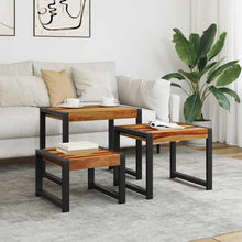 Indlæs billede til gallerivisning Tavolini Impilabili 3 pz in Legno Massello di Acacia