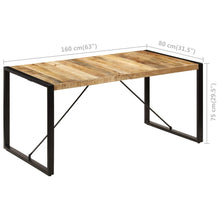 Indlæs billede til gallerivisning Tavolo da Pranzo 160x80x75 cm in Legno Massello di Mango