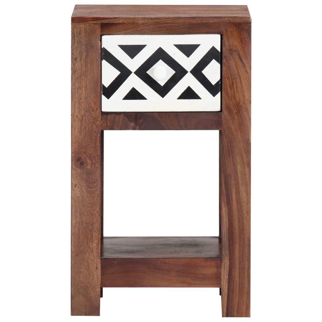 Comodino 30x30x50 cm in Legno Massello di Acacia