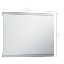 Carica l&#39;immagine nel visualizzatore di Gallery, Specchio LED da Bagno con Sensore Tattile 80x60 cm