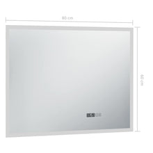 Carica l&#39;immagine nel visualizzatore di Gallery, Specchio LED Bagno con Sensore Tattile e Schermo Orario 80x60cm
