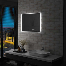 Carica l&#39;immagine nel visualizzatore di Gallery, Specchio LED Bagno con Sensore Tattile e Schermo Orario 80x60cm
