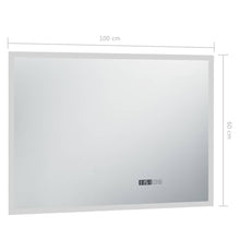 Laden Sie das Bild in den Galerie-Viewer, Specchio LED Bagno con Sensore Tattile e Schermo Orario 100x60cm