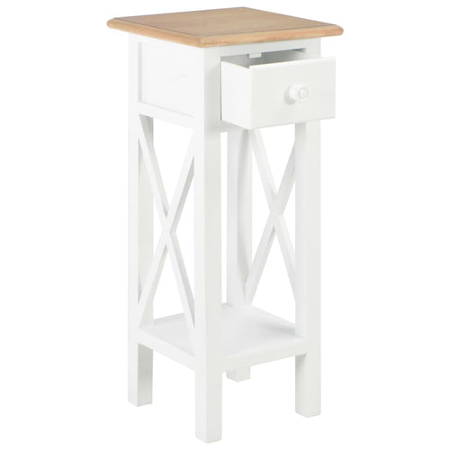 Mobiletto Bianco 27x27x65,5 cm in Legno di Pino