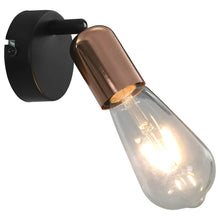 Carica l&#39;immagine nel visualizzatore di Gallery, Faretti 2 pz con Lampadine a Incandescenza 2 W Nero e Rame E27