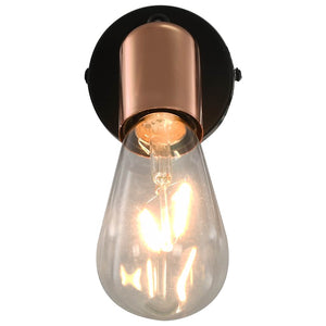 Faretti 2 pz con Lampadine a Incandescenza 2 W Nero e Rame E27