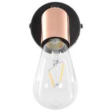 Carica l&#39;immagine nel visualizzatore di Gallery, Faretti 2 pz con Lampadine a Incandescenza 2 W Nero e Rame E27