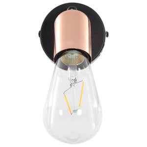 Faretti 2 pz con Lampadine a Incandescenza 2 W Nero e Rame E27
