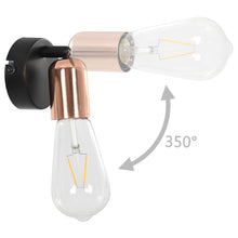 Carica l&#39;immagine nel visualizzatore di Gallery, Faretti 2 pz con Lampadine a Incandescenza 2 W Nero e Rame E27