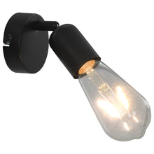 Load image into Gallery viewer, Faretti 2 pz con Lampadine a Incandescenza 2 W Nero E27