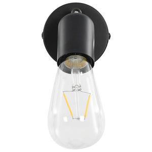 Faretti 2 pz con Lampadine a Incandescenza 2 W Nero E27