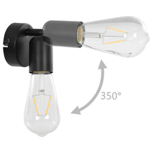 Load image into Gallery viewer, Faretti 2 pz con Lampadine a Incandescenza 2 W Nero E27