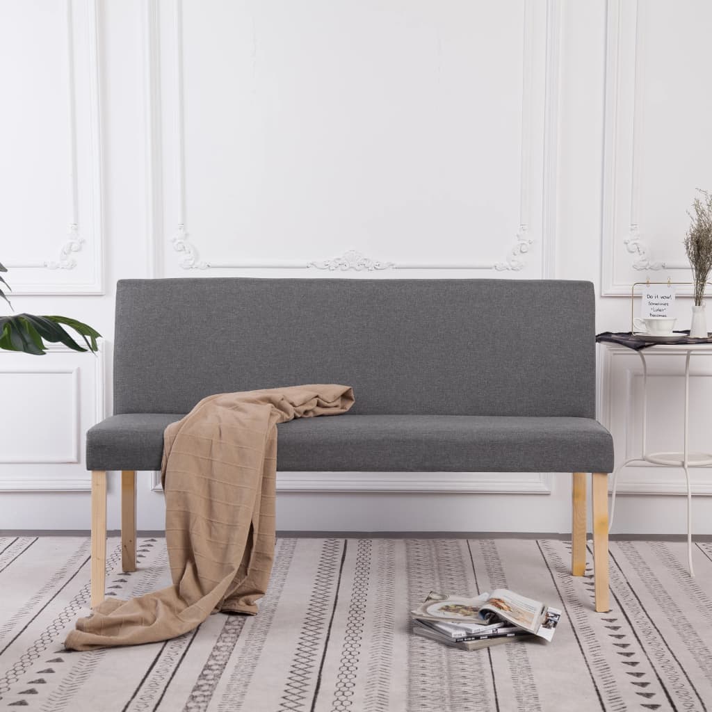 Divanetto 139,5 cm Grigio Chiaro in Poliestere
