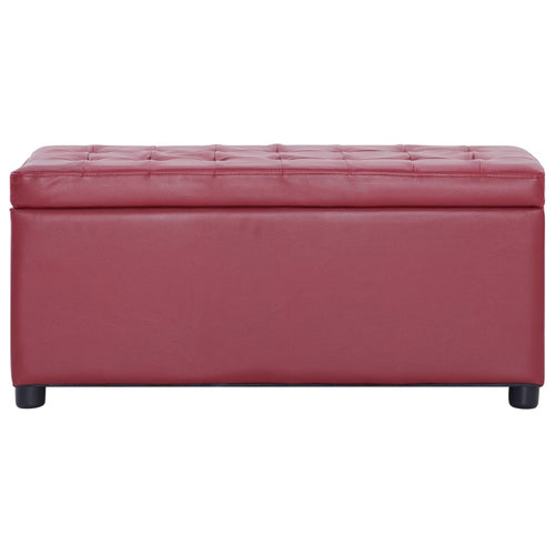 Cassapanca Pouf 87,5 cm Rosso Vino in Similpelle