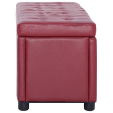 Load image into Gallery viewer, Cassapanca Pouf 87,5 cm Rosso Vino in Similpelle