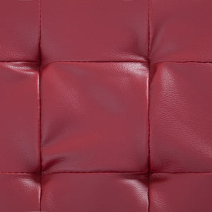 Cassapanca Pouf 87,5 cm Rosso Vino in Similpelle