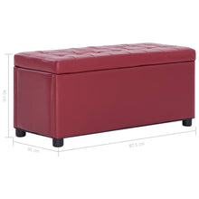 Load image into Gallery viewer, Cassapanca Pouf 87,5 cm Rosso Vino in Similpelle