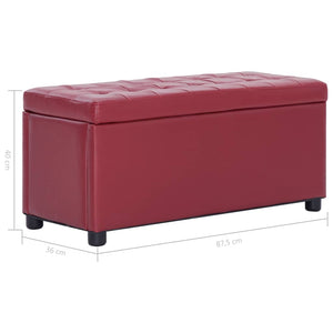 Cassapanca Pouf 87,5 cm Rosso Vino in Similpelle