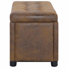 Load image into Gallery viewer, Cassapanca Pouf 87,5 cm Marrone in Similpelle Scamosciata