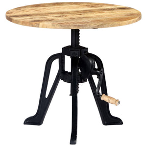 Tavolino 60x(46-63) cm in Legno Massello di Mango e Ghisa