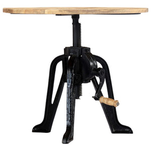 Tavolino 60x(46-63) cm in Legno Massello di Mango e Ghisa