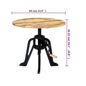 Tavolino 60x(46-63) cm in Legno Massello di Mango e Ghisa