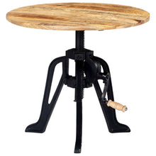 Indlæs billede til gallerivisning Tavolino 60x(46-63) cm in Legno Massello di Mango e Ghisa