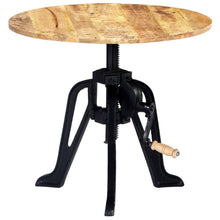 Indlæs billede til gallerivisning Tavolino 60x(46-63) cm in Legno Massello di Mango e Ghisa