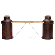 Load image into Gallery viewer, Panca con Fusti del Latte 150x33x64 cm Legno Massello di Mango