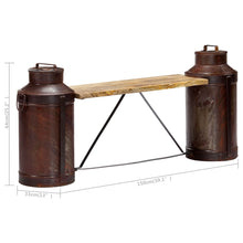 Load image into Gallery viewer, Panca con Fusti del Latte 150x33x64 cm Legno Massello di Mango