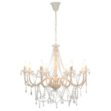 Charger l&#39;image dans la galerie, Lampadario con Perline Bianco 8 Lampadine