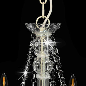 Lampadario con Perline Bianco 8 Lampadine