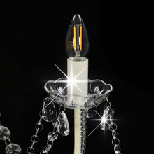 Charger l&#39;image dans la galerie, Lampadario con Perline Bianco 8 Lampadine