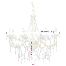 Charger l&#39;image dans la galerie, Lampadario con Perline Bianco 8 Lampadine