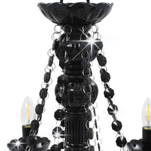Charger l&#39;image dans la galerie, Lampadario con Perline Nero 8 Lampadine