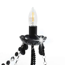 Charger l&#39;image dans la galerie, Lampadario con Perline Nero 8 Lampadine