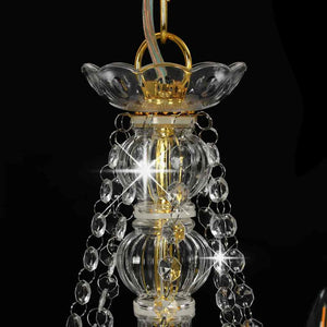 Lampadario con Perline Dorato 8 Lampadine